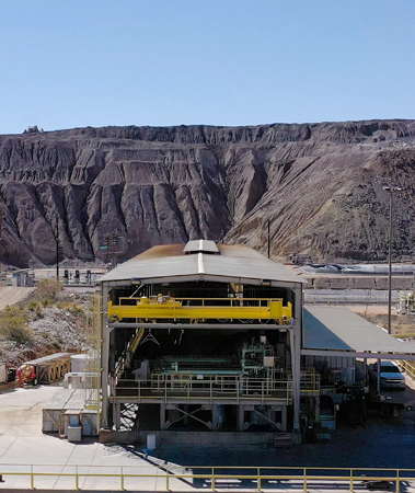Aerial drone photo of a processing plant during an industrial inspection