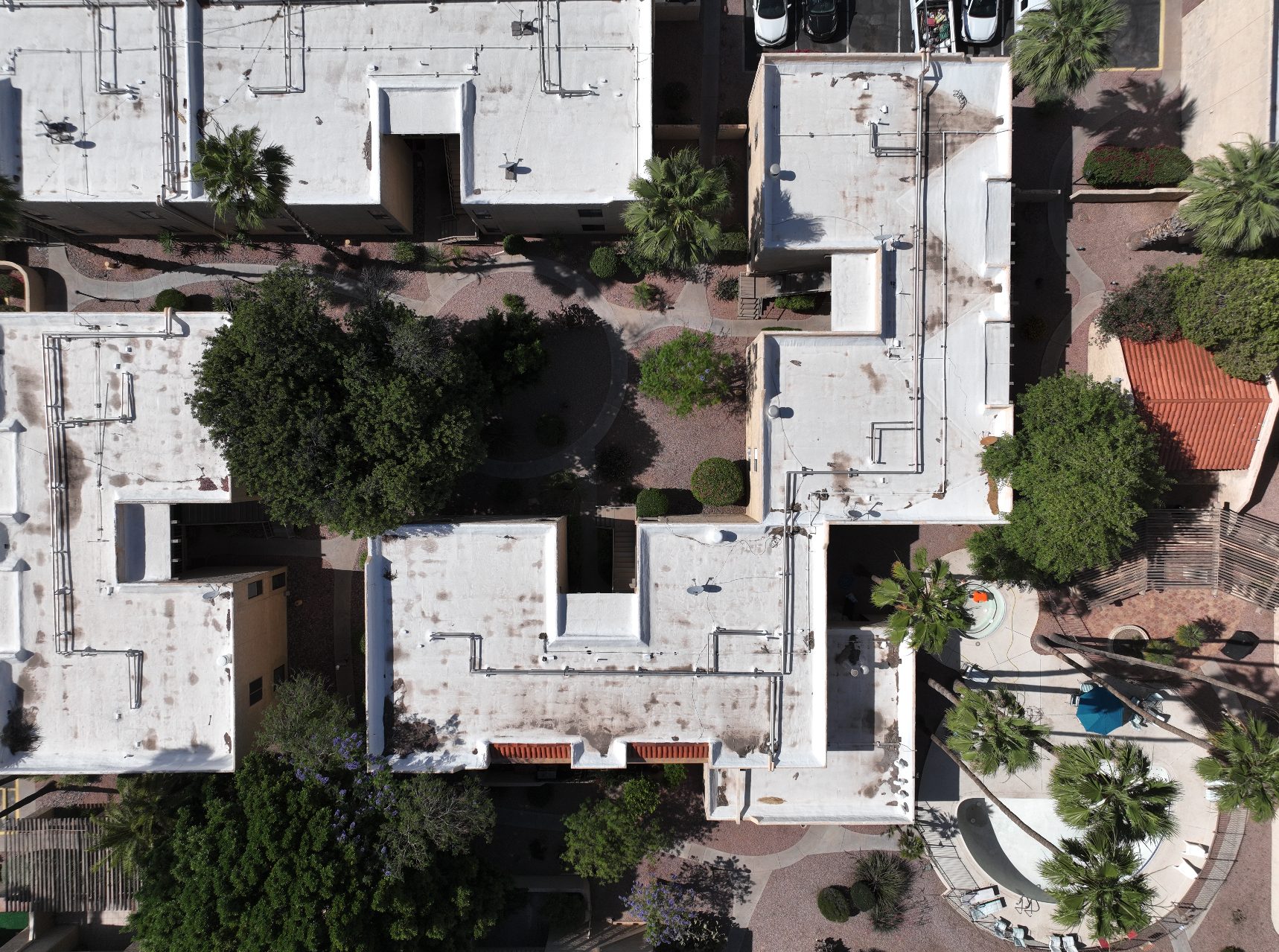 Post-storm aerial roof documentation across a Denver neighborhood