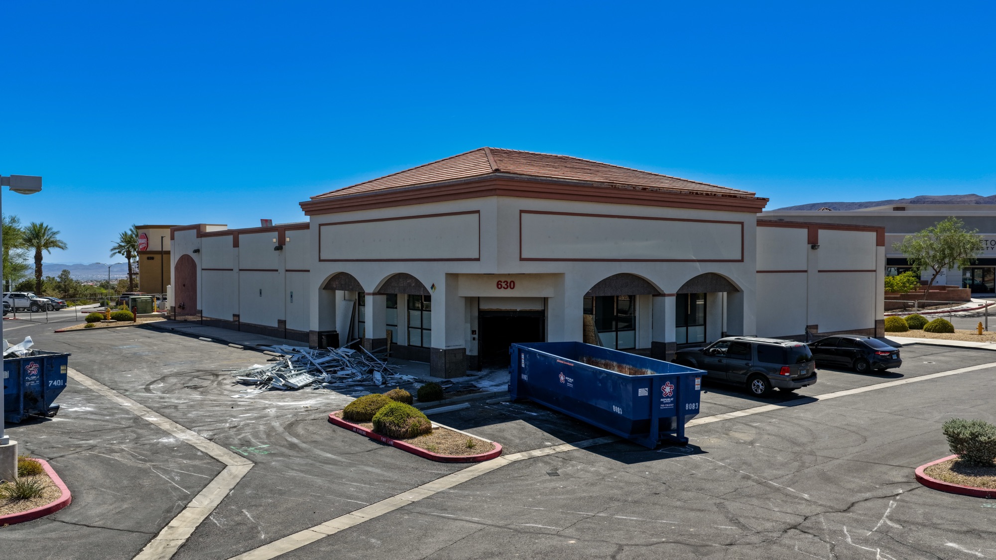 Aerial site survey photo of a Henderson NV commercial redevelopment