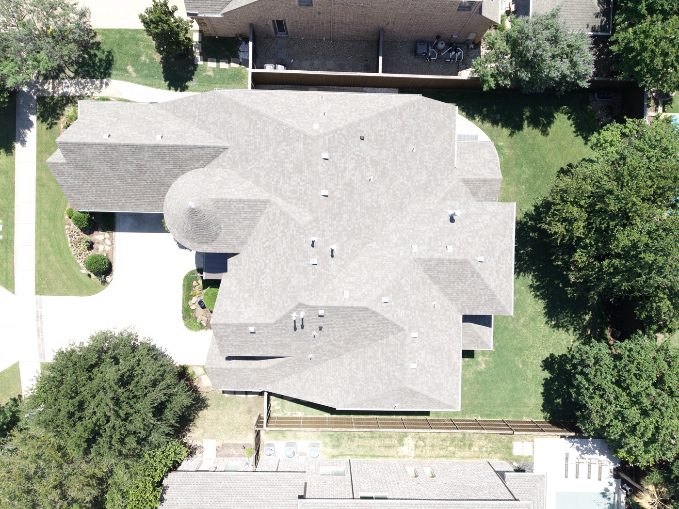 Aerial marketing shot of a Dallas–Fort Worth development