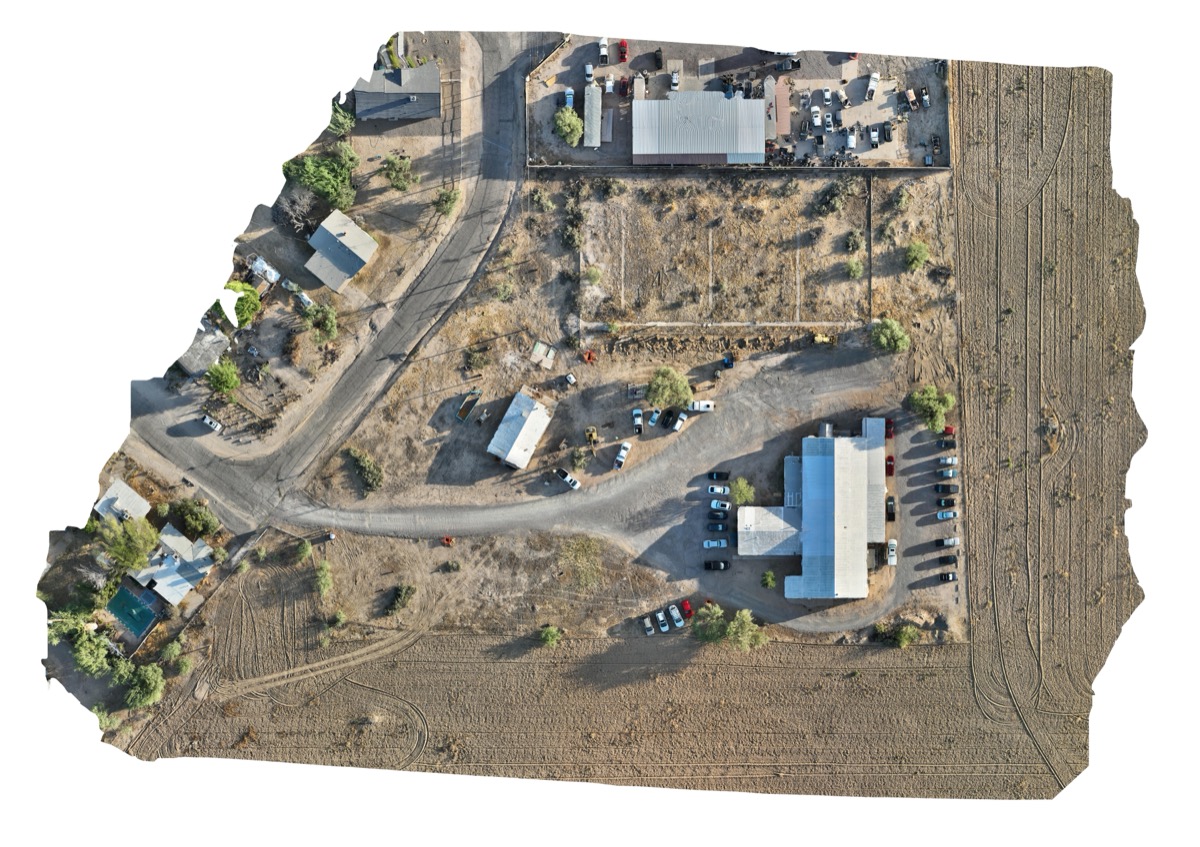 Orthomosaic aerial site map of a development site