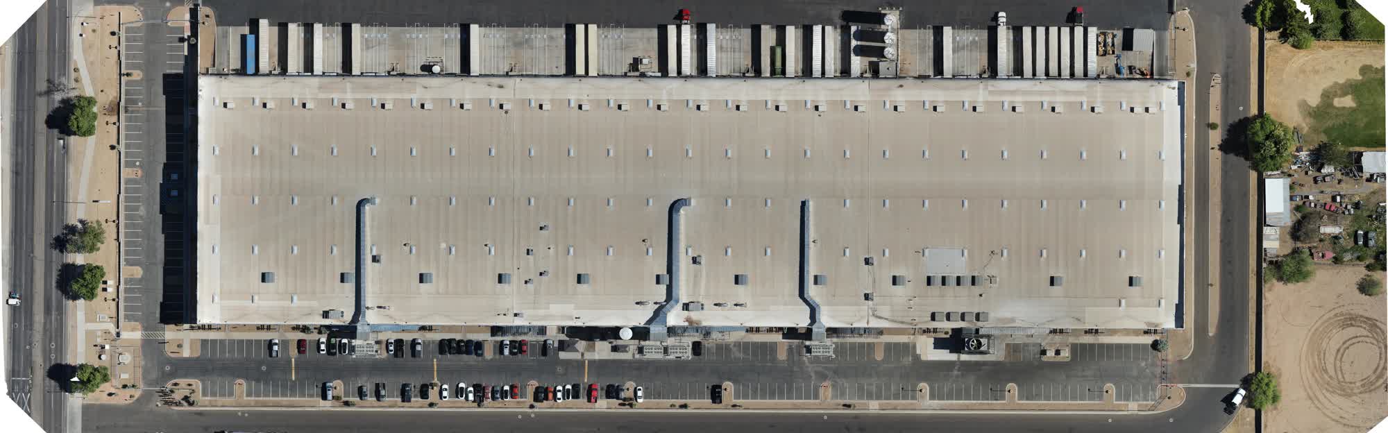 Aerial drone photography of a Dallas commercial property