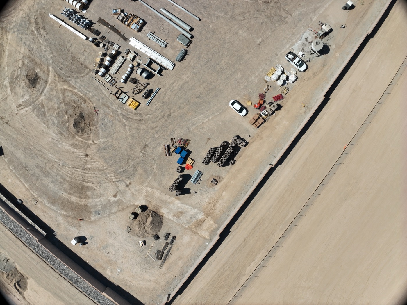 Aerial orthomosaic map of an industrial site