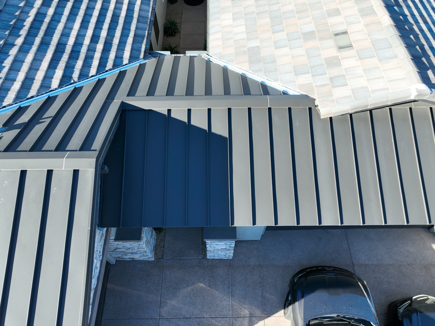 Aerial inspection of a residential roof
