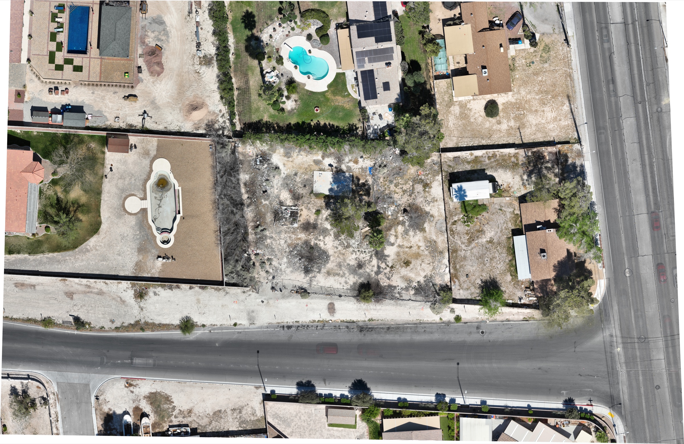 High-resolution drone orthomosaic map of a Las Vegas development site