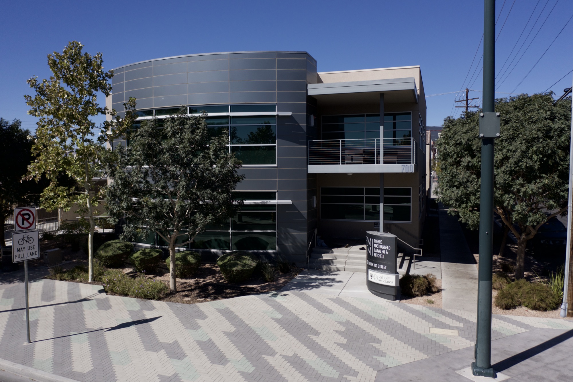 Drone real estate photo of a commercial property in downtown Las Vegas