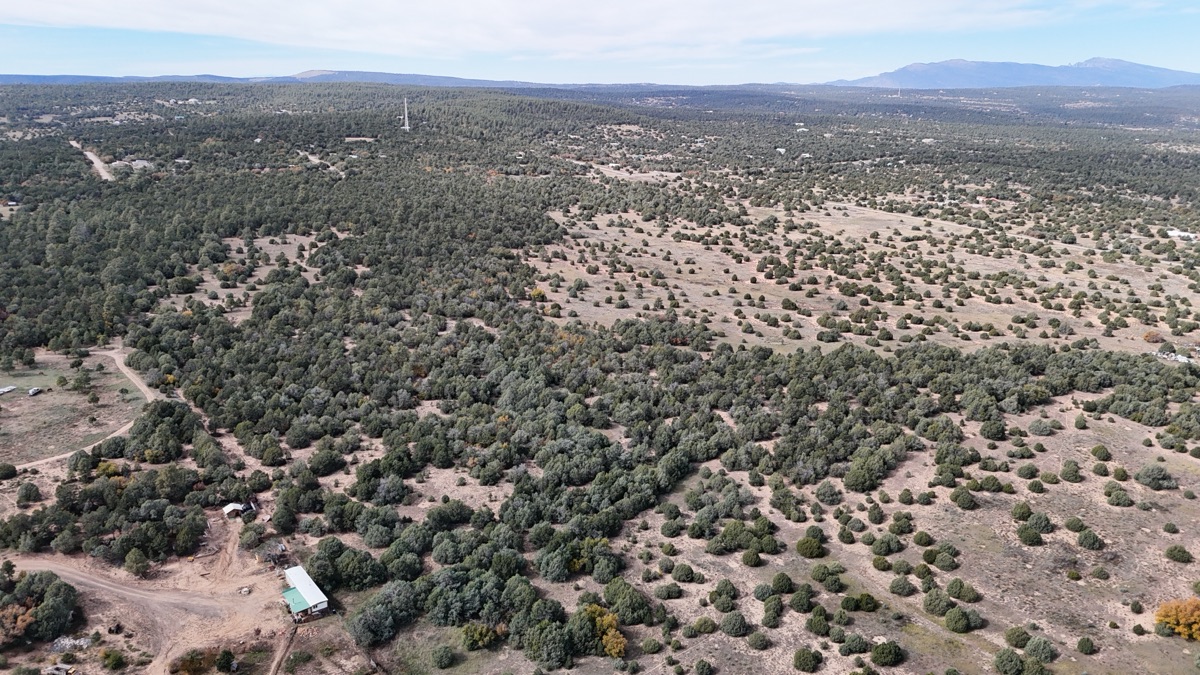 Aerial over East Mountains vacant land near Edgewood, New Mexico
