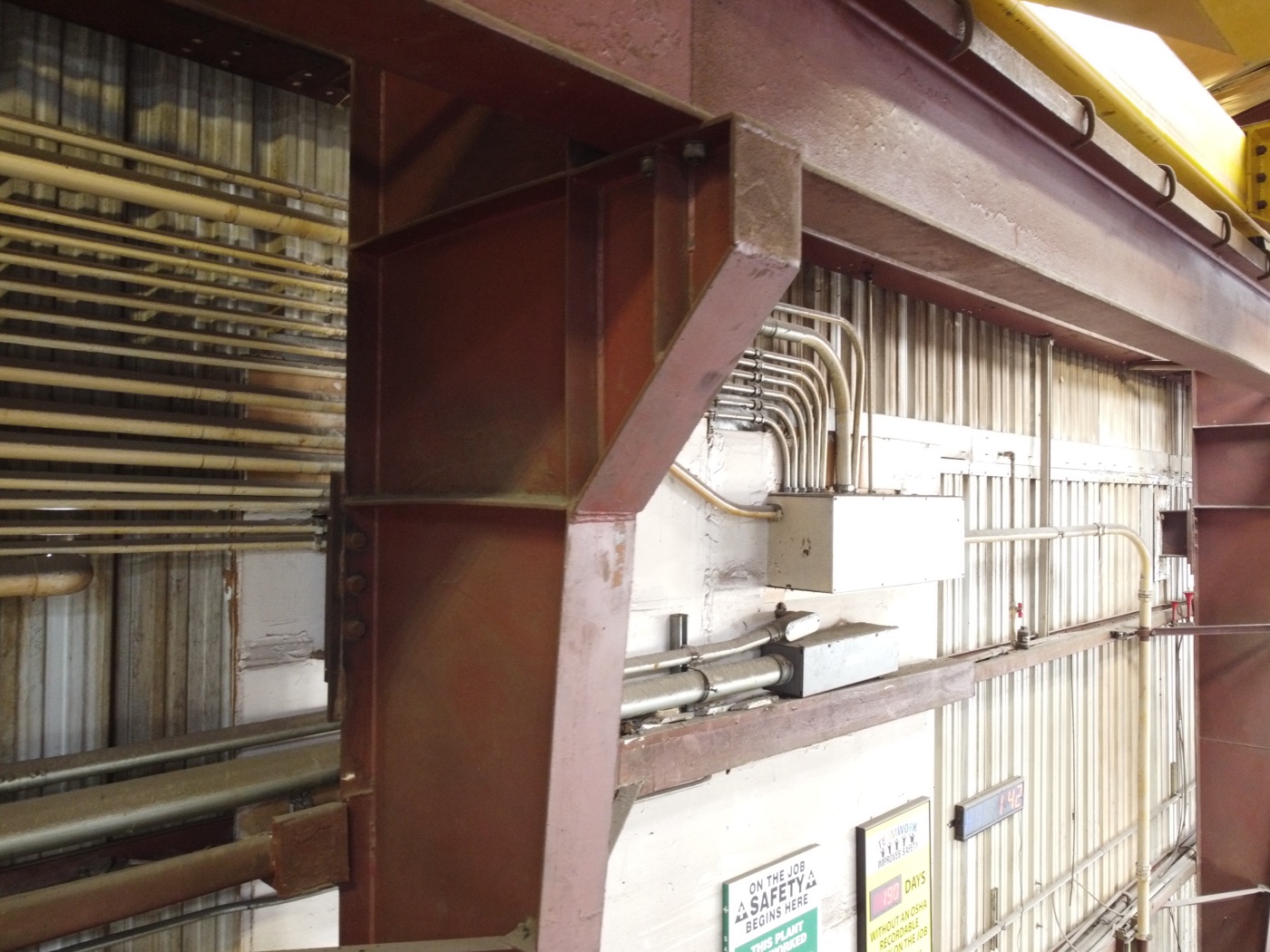 Aerial inspection inside a steel-decking manufacturing plant, Glendale AZ