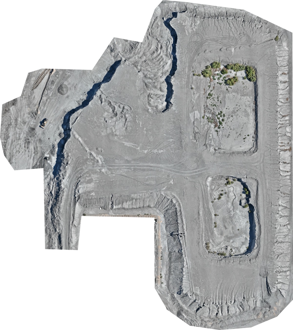 Aerial orthomosaic map of an aggregate operation in Goodyear, Arizona