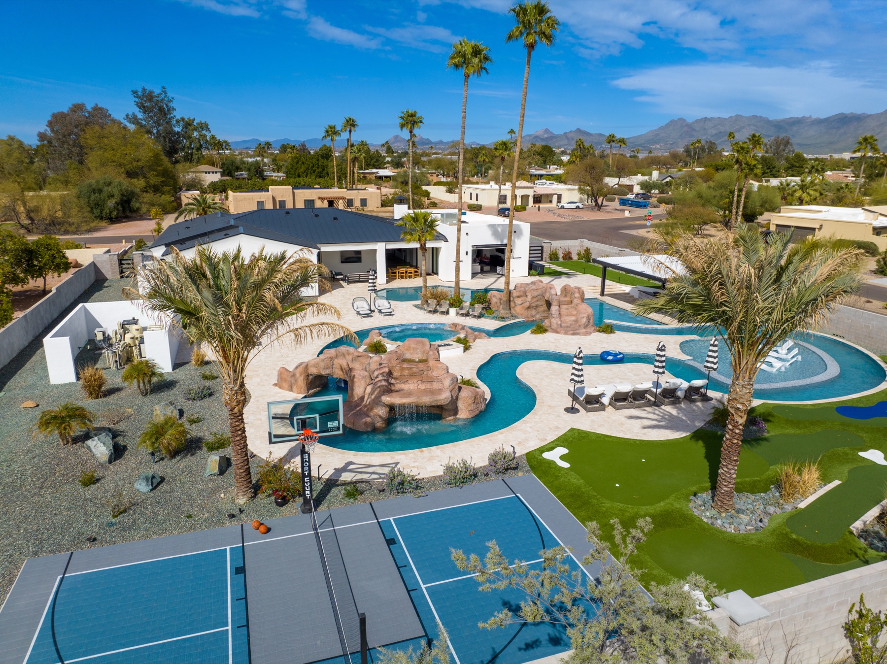 real estate drone photography phoenix — Scottsdale resort estate aerial for luxury real estate listing