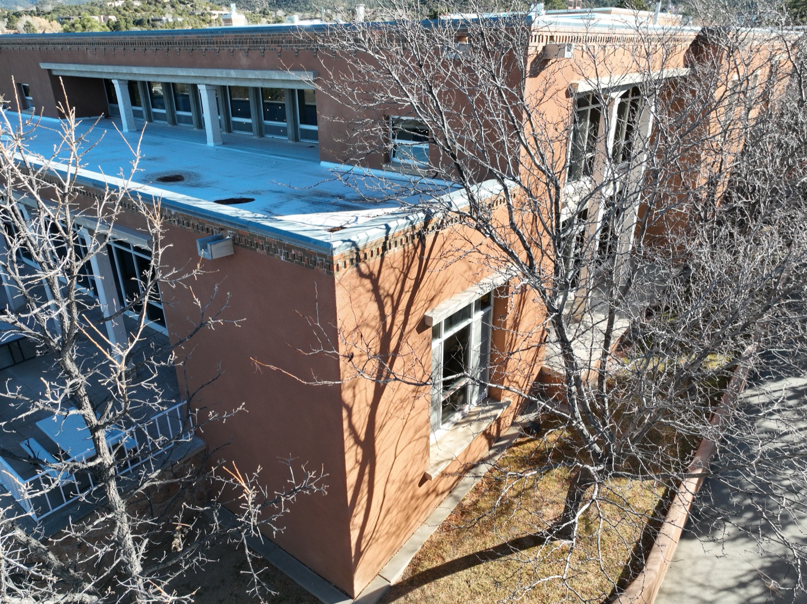 Aerial of a Santa Fe campus used in institutional marketing content