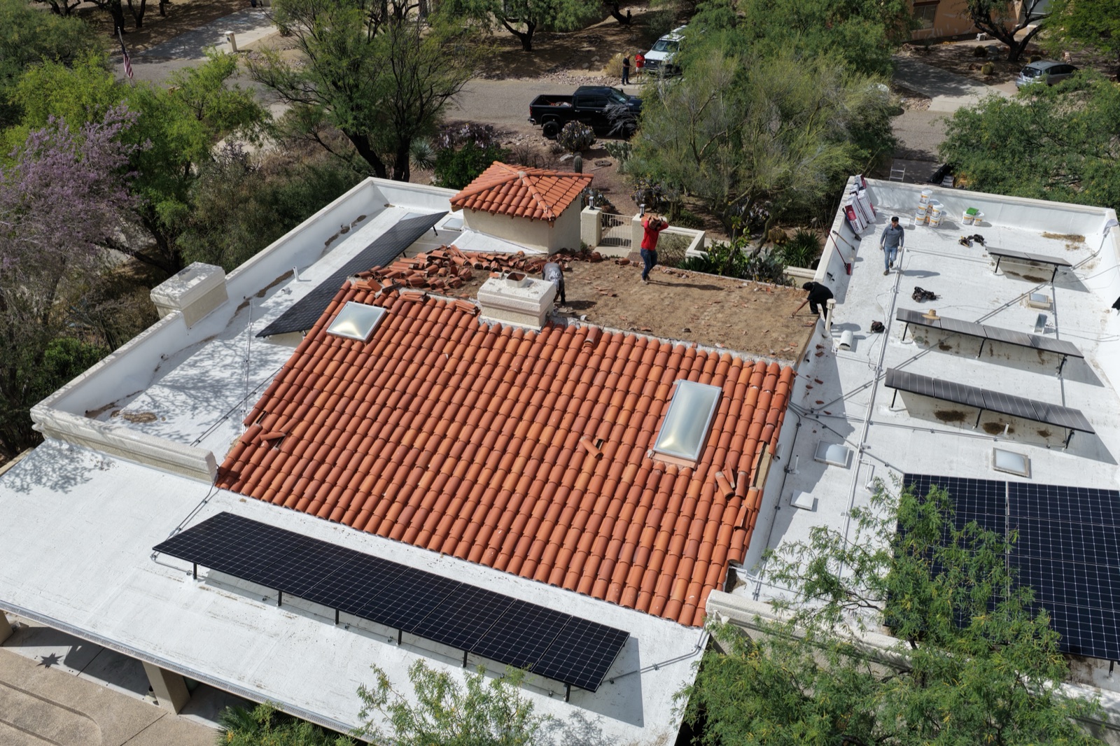 tile roof solar array aerial band