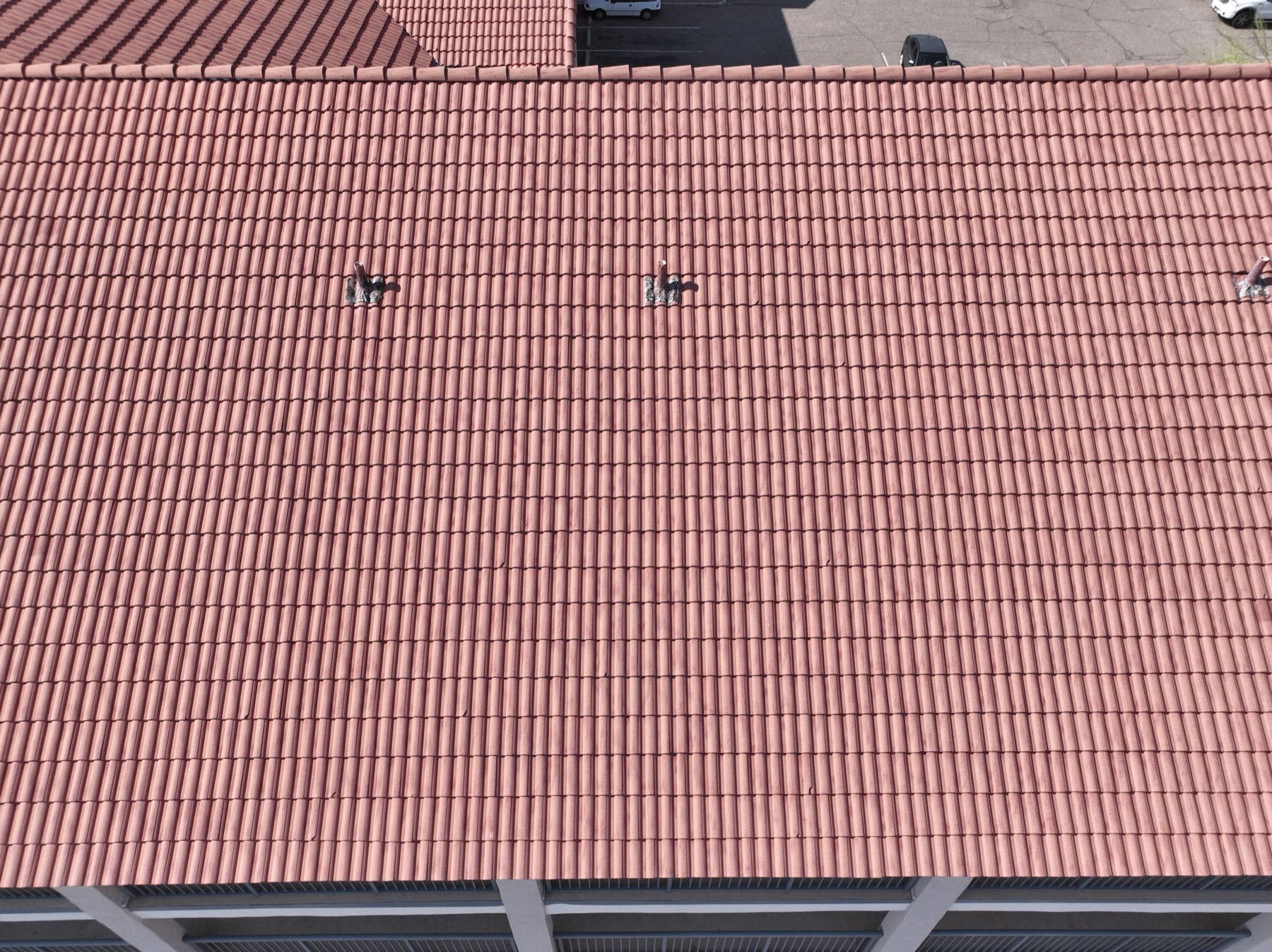 Drone roof inspection of a residential home near Ina Road in northwest Tucson