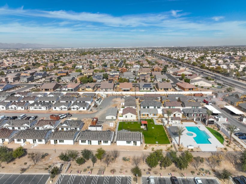 Aerial of a West Valley Phoenix residential community under construction